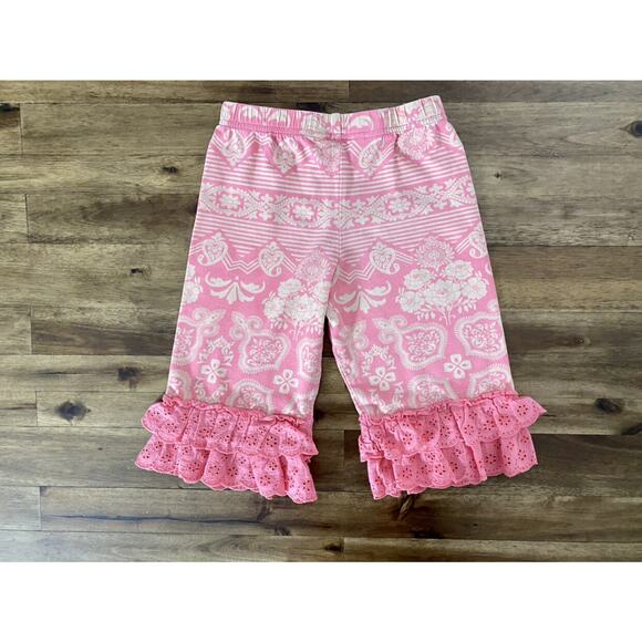 Matilda Jane Happy and Free Sugar Rush Cropped Knit Capri Pink Cream Ruffles 4 - Picture 4 of 6